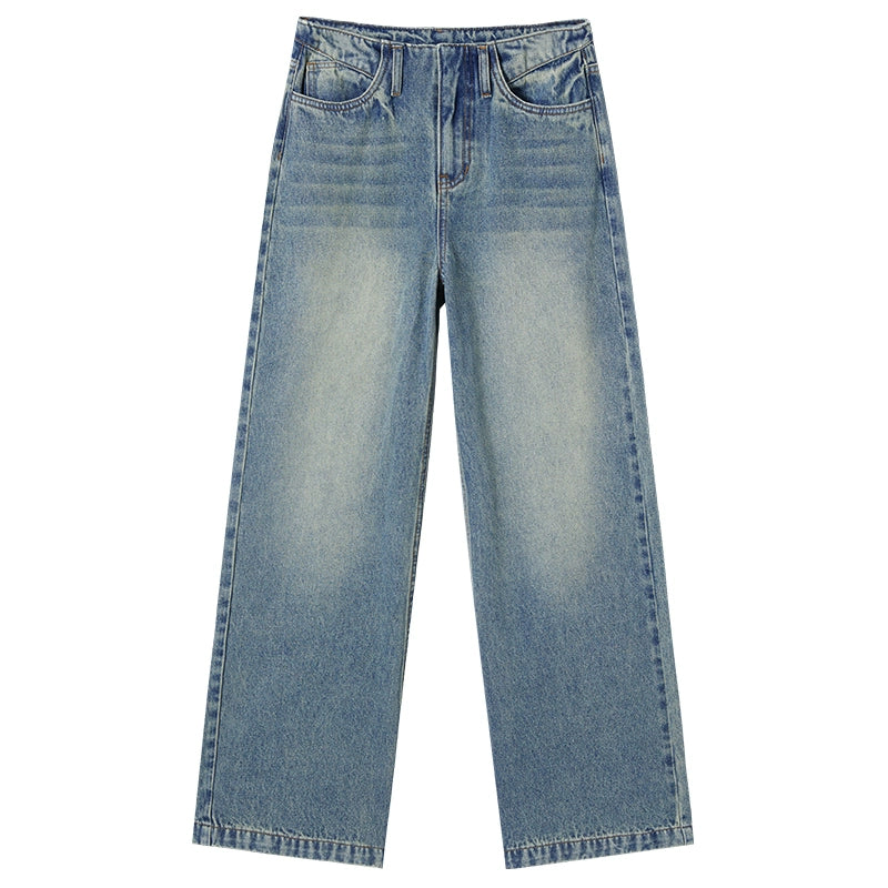 Washed Wide-Leg Winter Pants