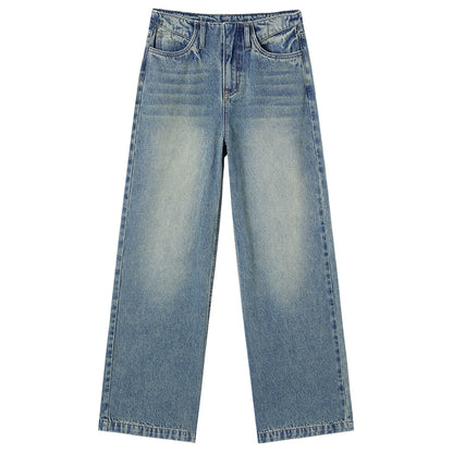 Washed Wide-Leg Winter Pants