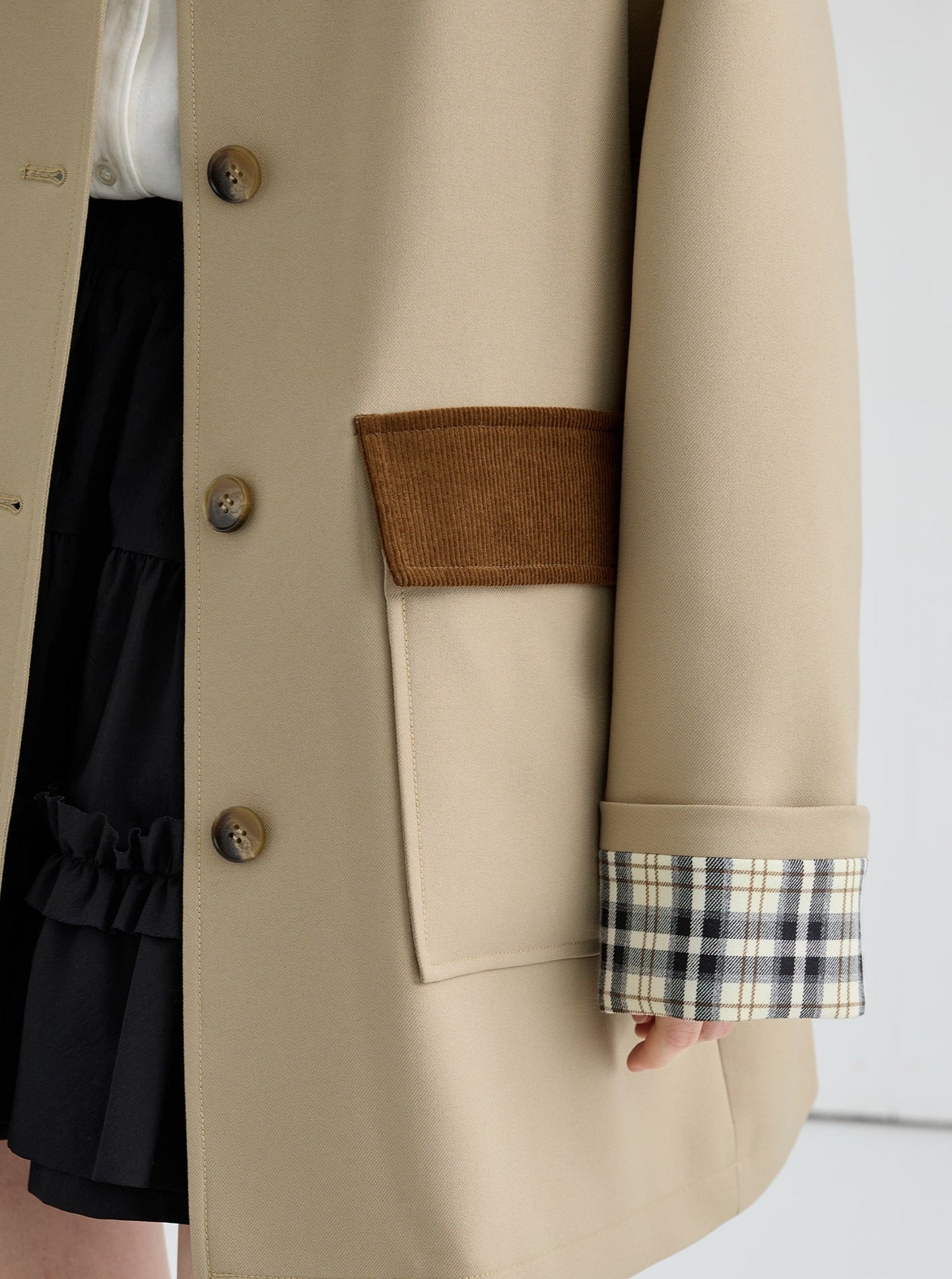 Patchwork trench coat