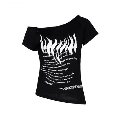 One-Shoulder Y2K T-Shirt