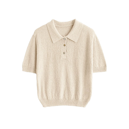 Textured Blue Polo Tee