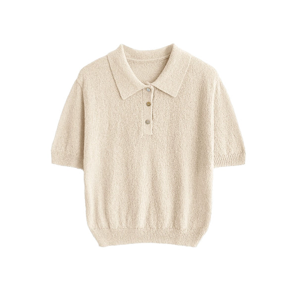 Textured Blue Polo Tee