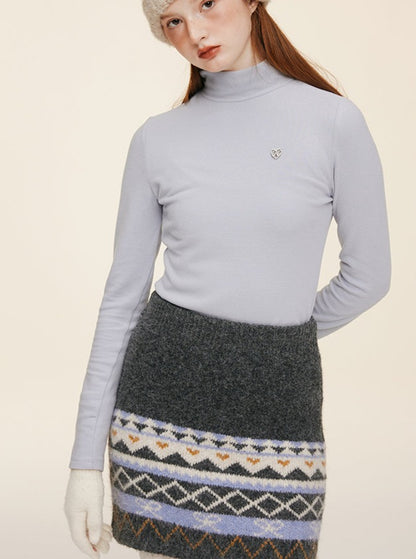 warm slim knit top