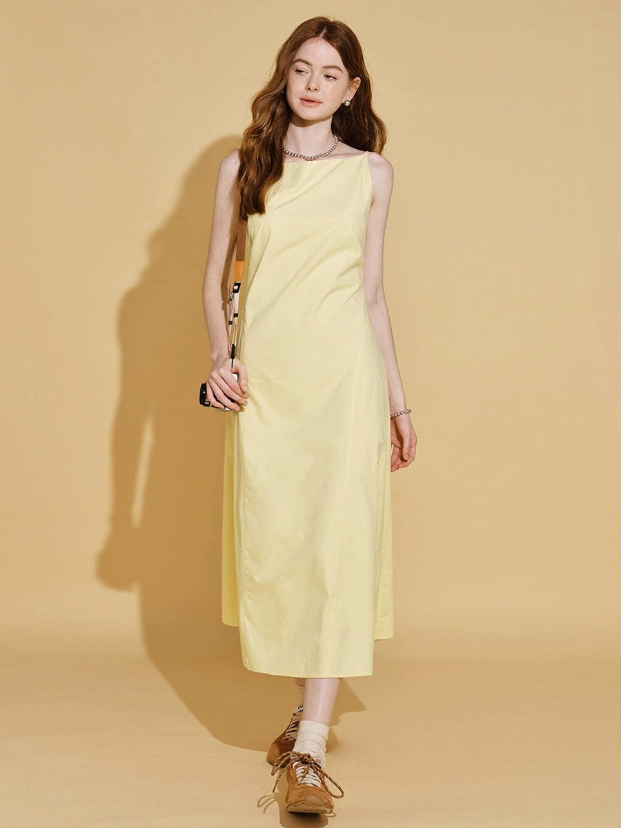 High-End Yellow Vest Dress