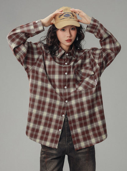 Vintage Distressed Plaid Couple Top