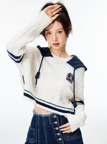 college style stitching sweater