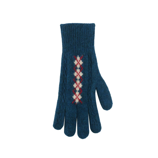 Fair Isle Wool Knit Gloves