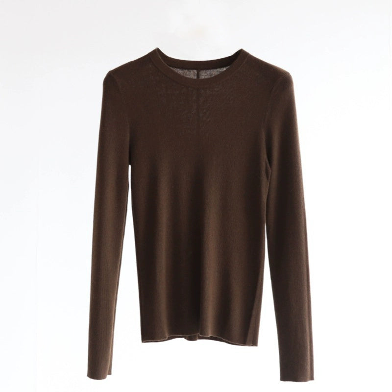 Women's Crew Neck Wool Knit Top