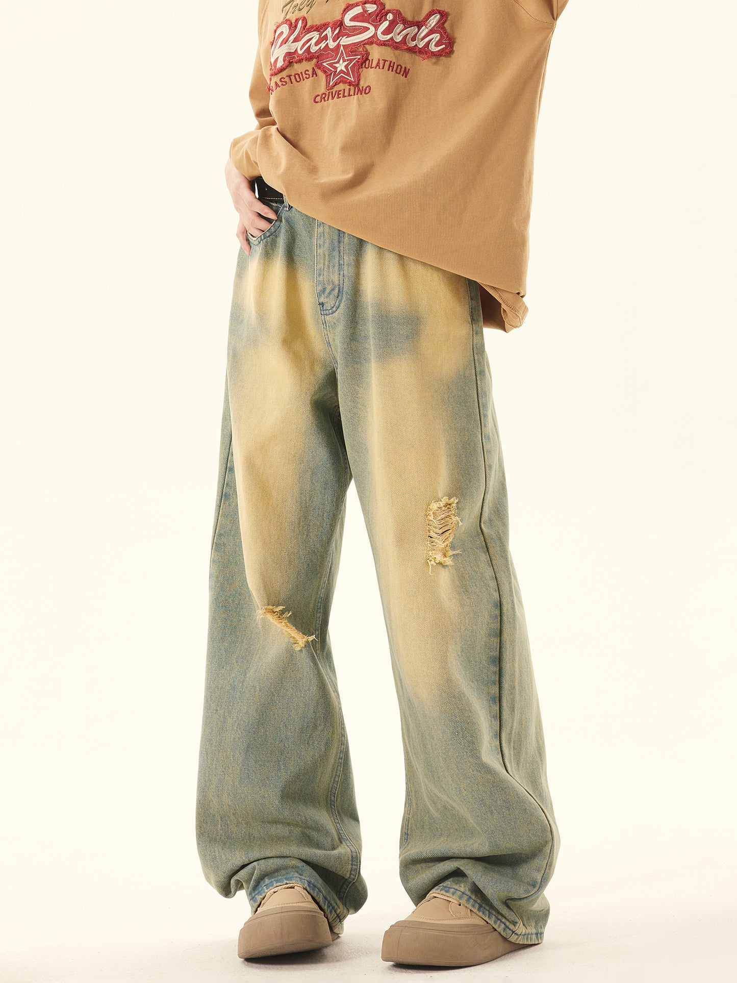 Loose Yellow Mud Dyed Pants