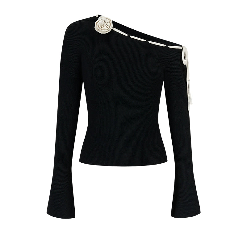 Rose Flower Knitted Top