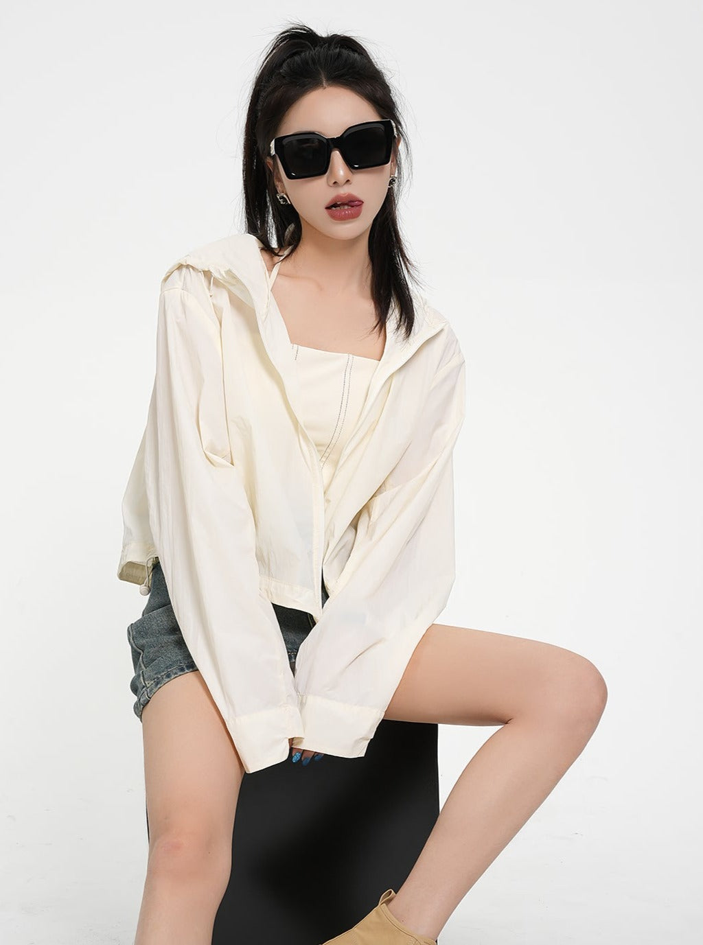 Short Hooded Cardigan Jacket