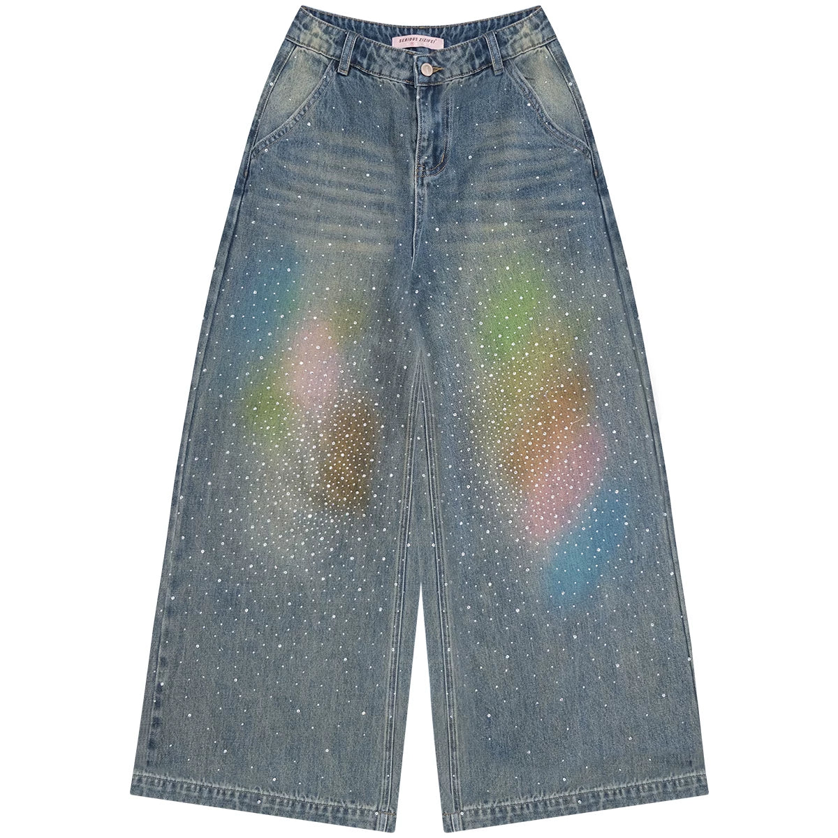 Gradient Rainbow Denim Pants