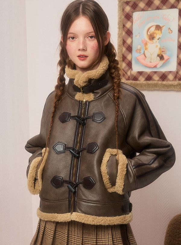 Fur Velvet Leather Jacket