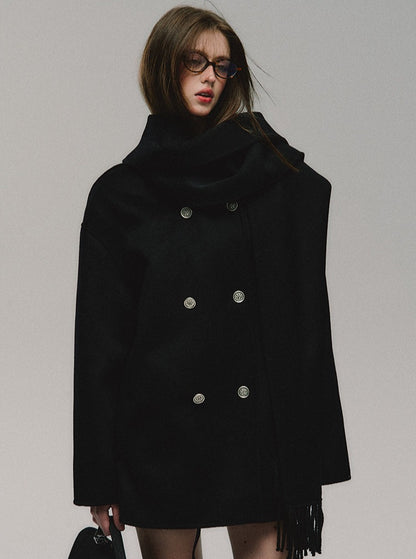 High-quality wool tweed coat