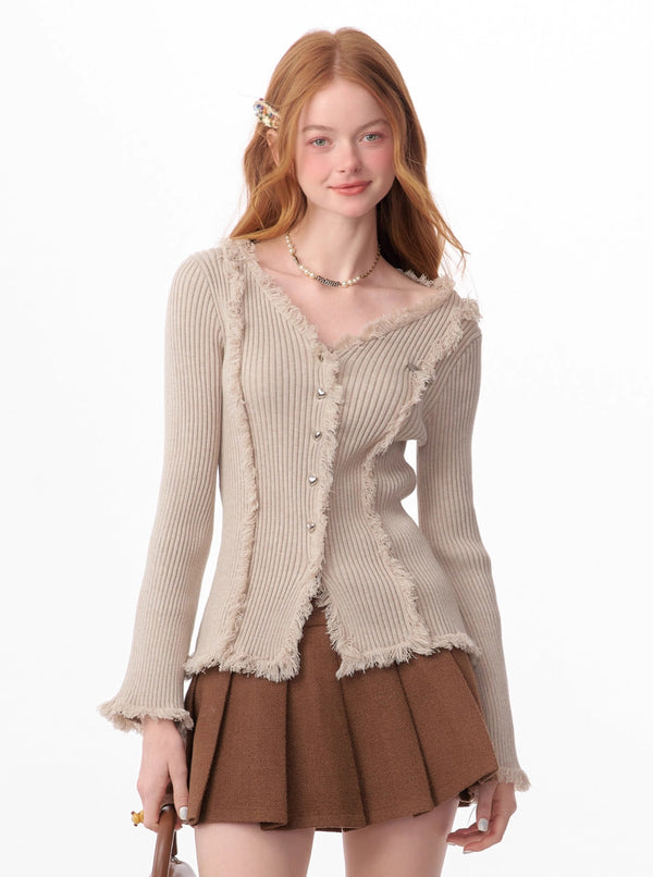 american retro design slim cardigan top