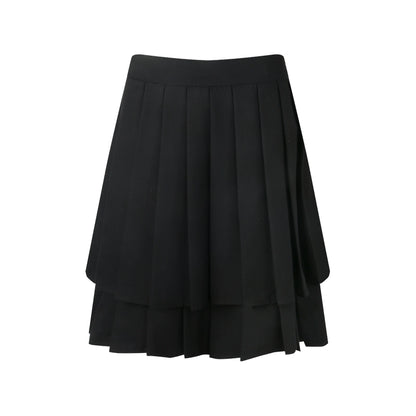Double-Layer Pleated Skirt