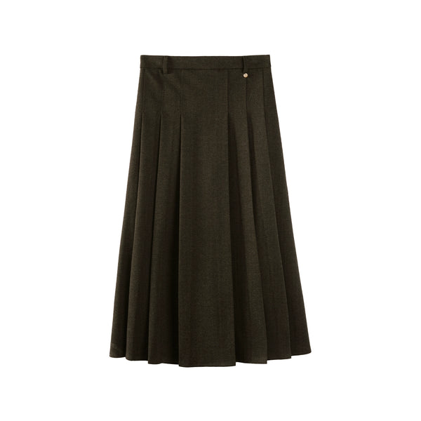 French Woolen Pleated Skirt