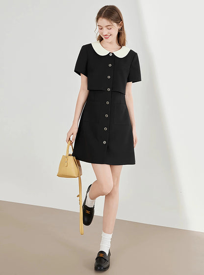 High-Waisted Doll Collar Dress