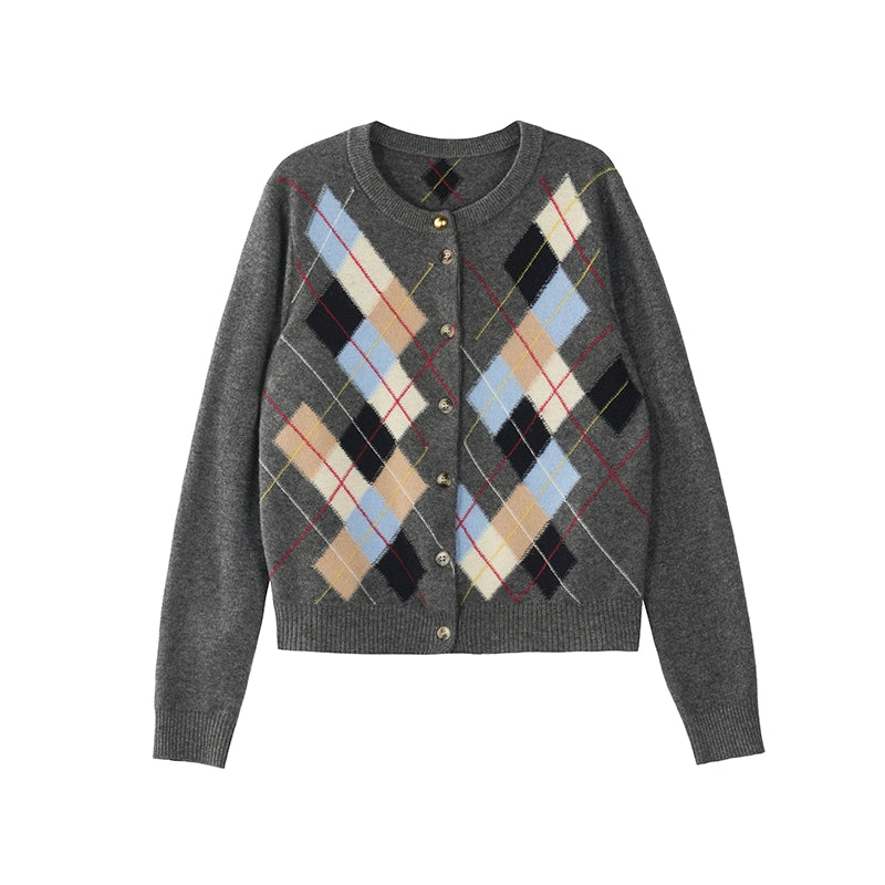 All-Wool Quilted Layering Sweater Cardigan