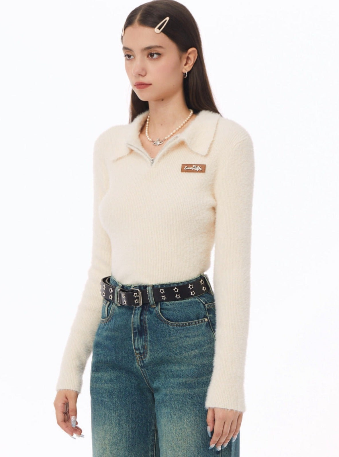 American vintage thin polo collar Tops