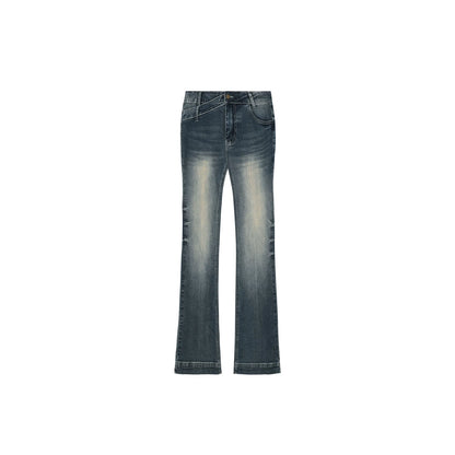 Retro Washed Flared Denim Pants