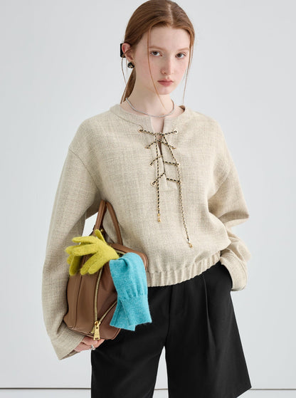 Knitted Thick Tweed Top