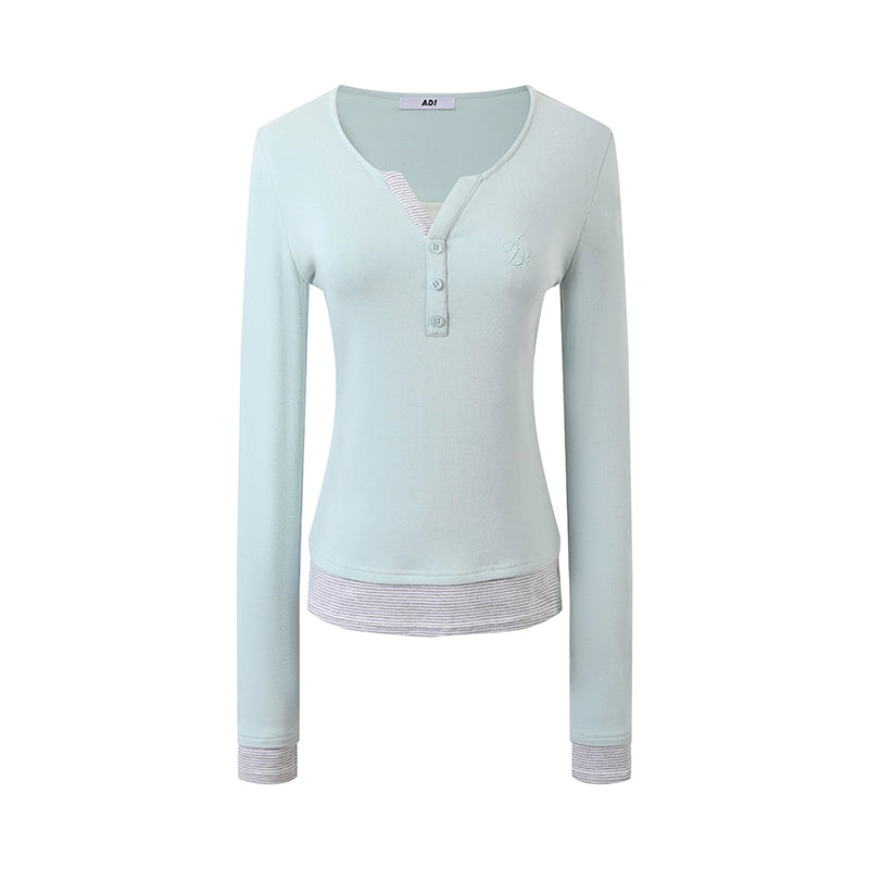 Slim Fit V-Neck Long Sleeve T-Shirt