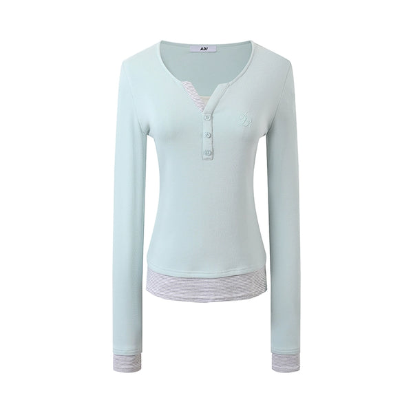 Slim Fit V-Neck Long Sleeve T-Shirt