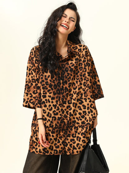 Retro Street Leopard Print Shirt