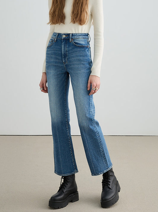 Fashion Washed Straight Cropped Pants