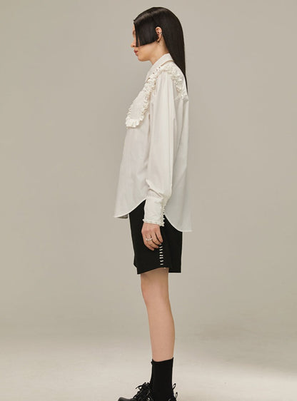 Sleeve multi-layer lace shirt