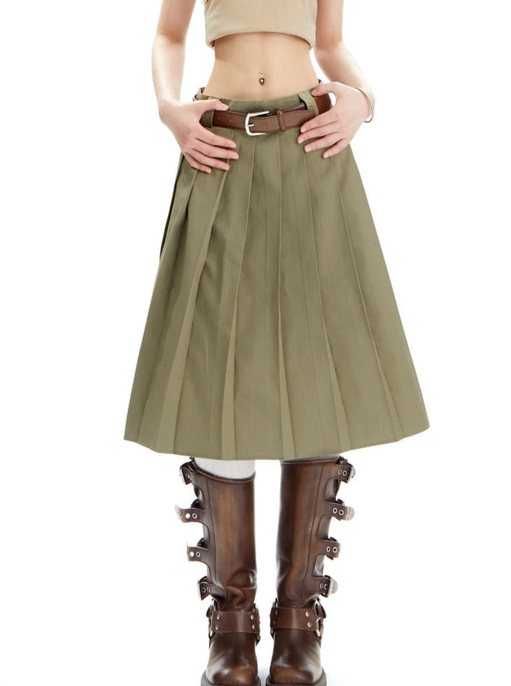 American Pleated  A-line Half Skirt