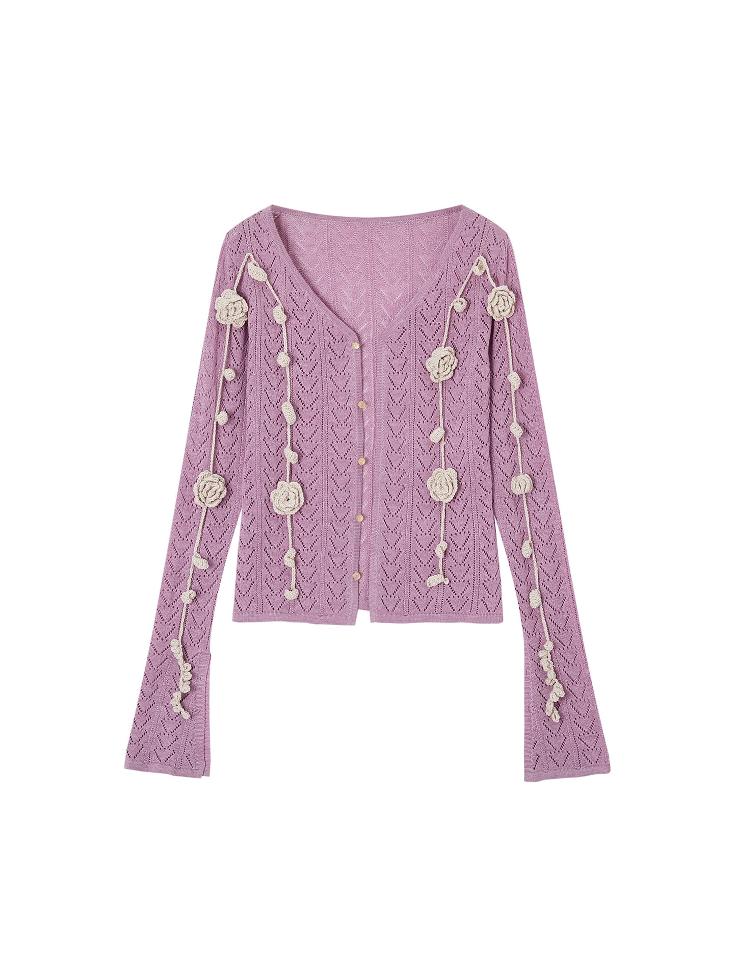 Wool Flower Cardigan