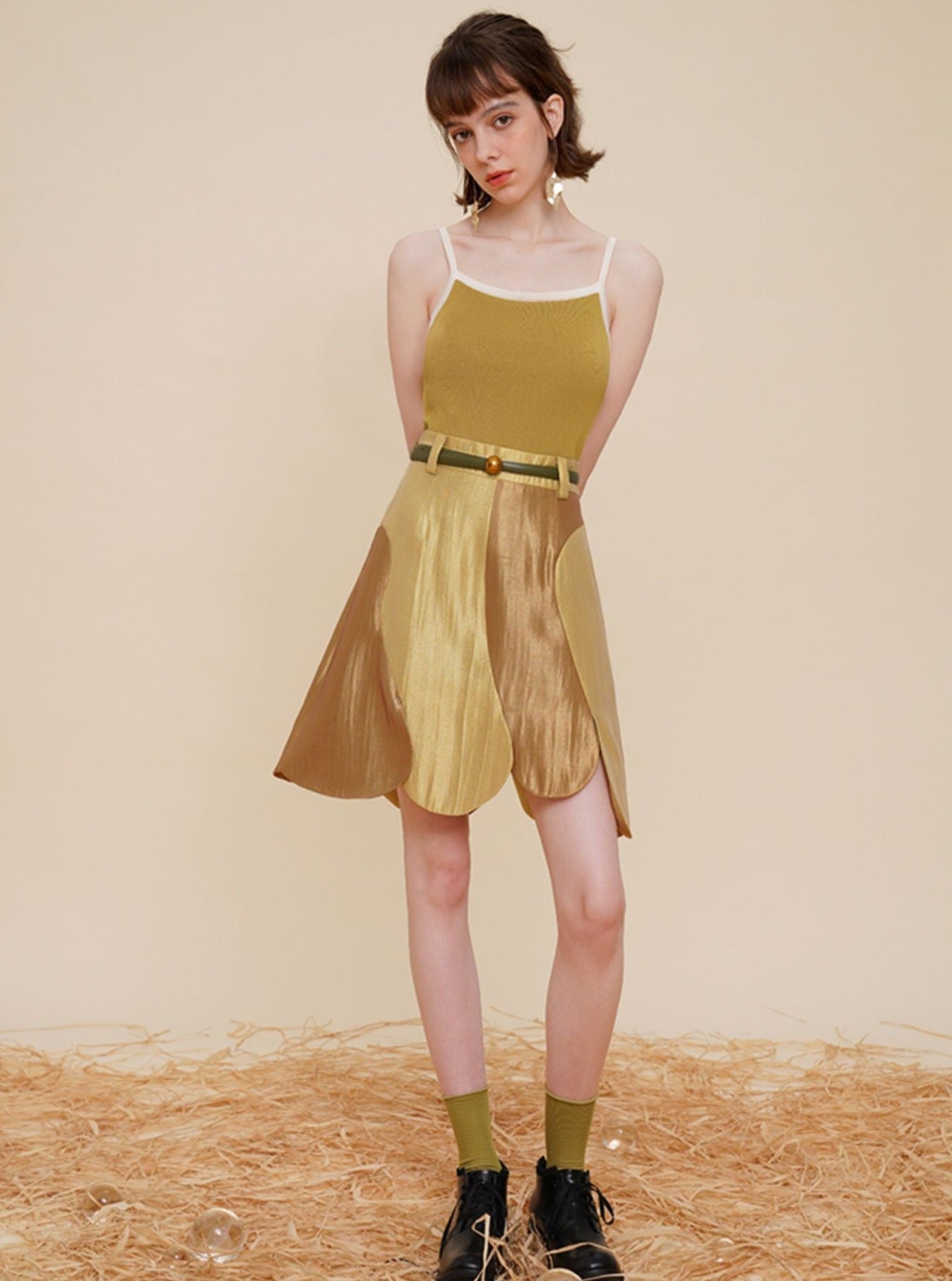 Curry Spring Summer A-Line Slim Skirt