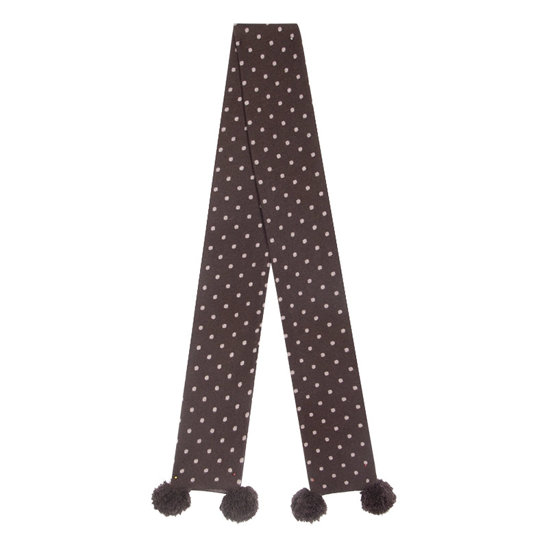 Polka Dot Wool Knit Scarf
