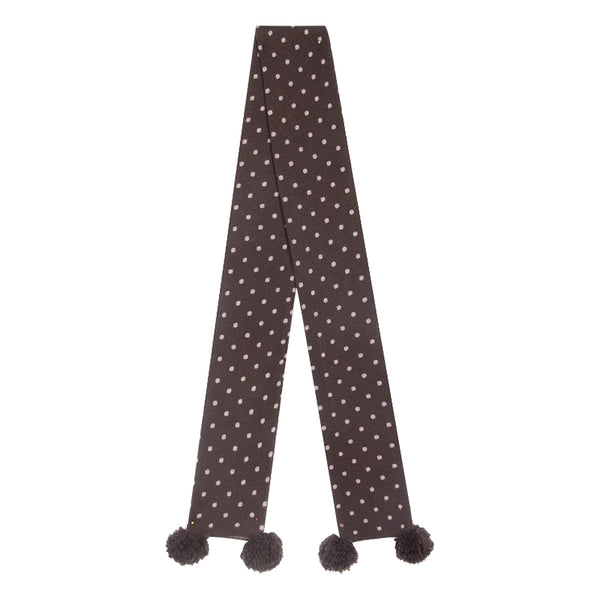 Polka Dot Wool Knit Scarf