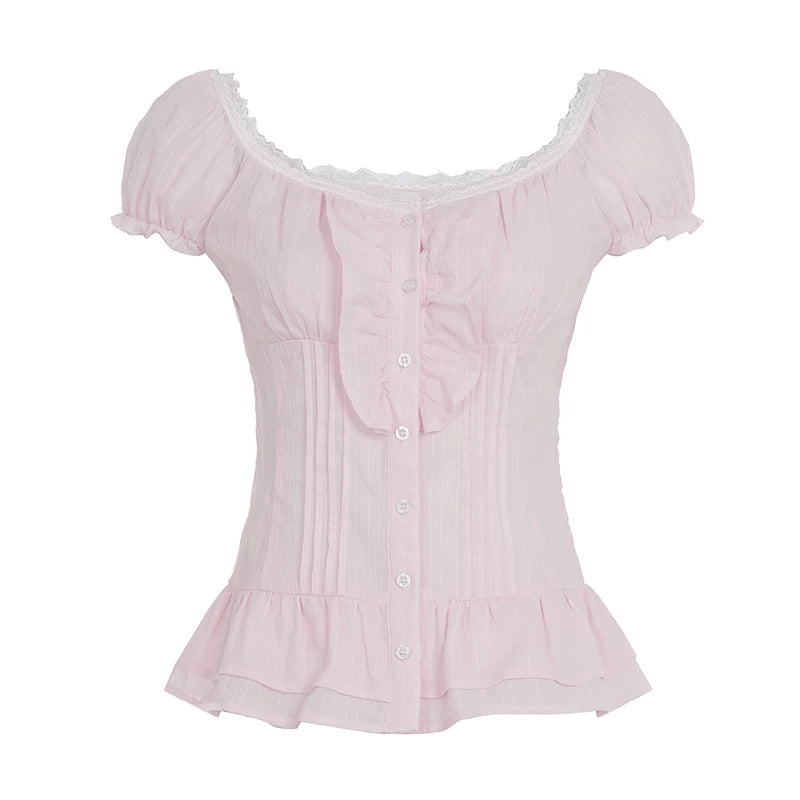 Pure Pink Ruffled Blouse Set-Up – UrbanSheek