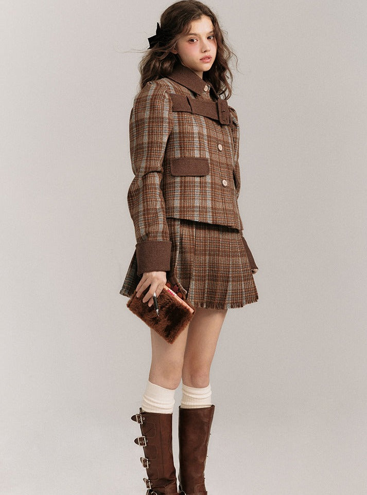 Plaid Belted Coat