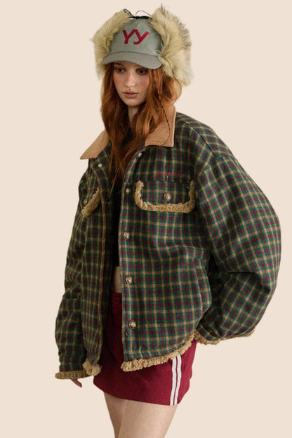 Vintage Plaid College Jacket