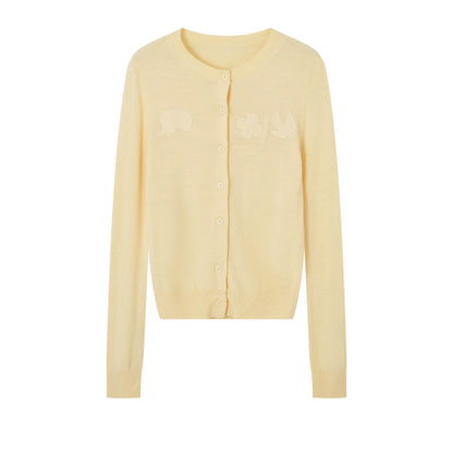 Fun Patch Embroidered Cardigan