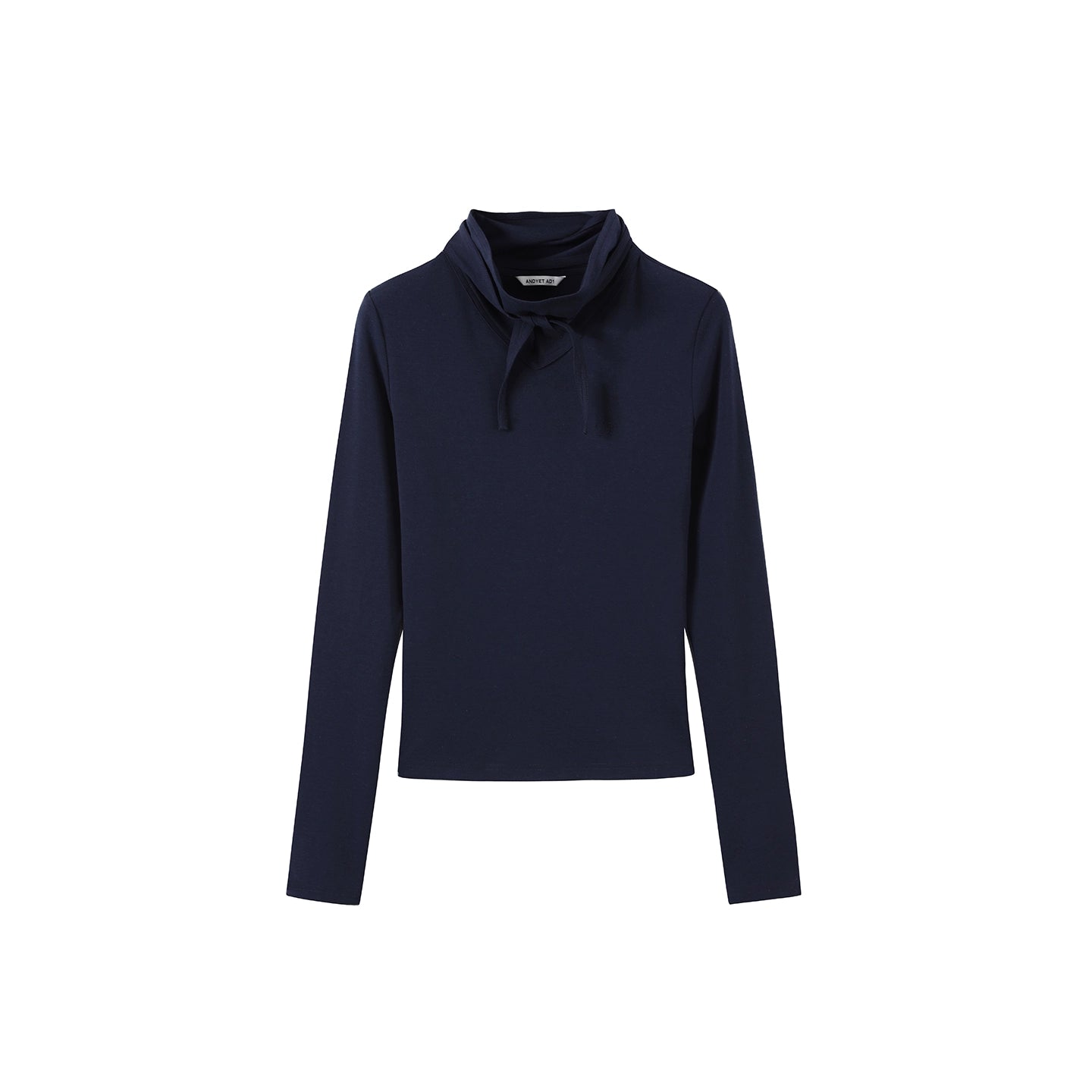 Semi-High Neck Scarf Top Set-Up