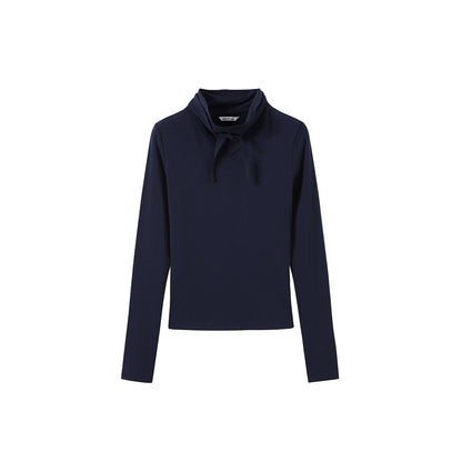 Semi-High Neck Scarf Top Set-Up