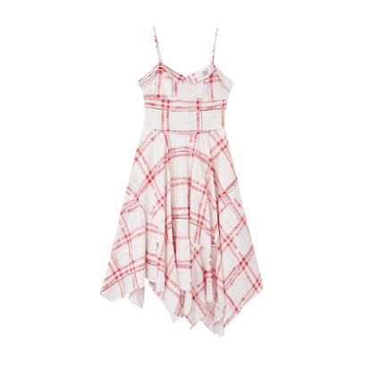 Pink Plaid Halter Dress