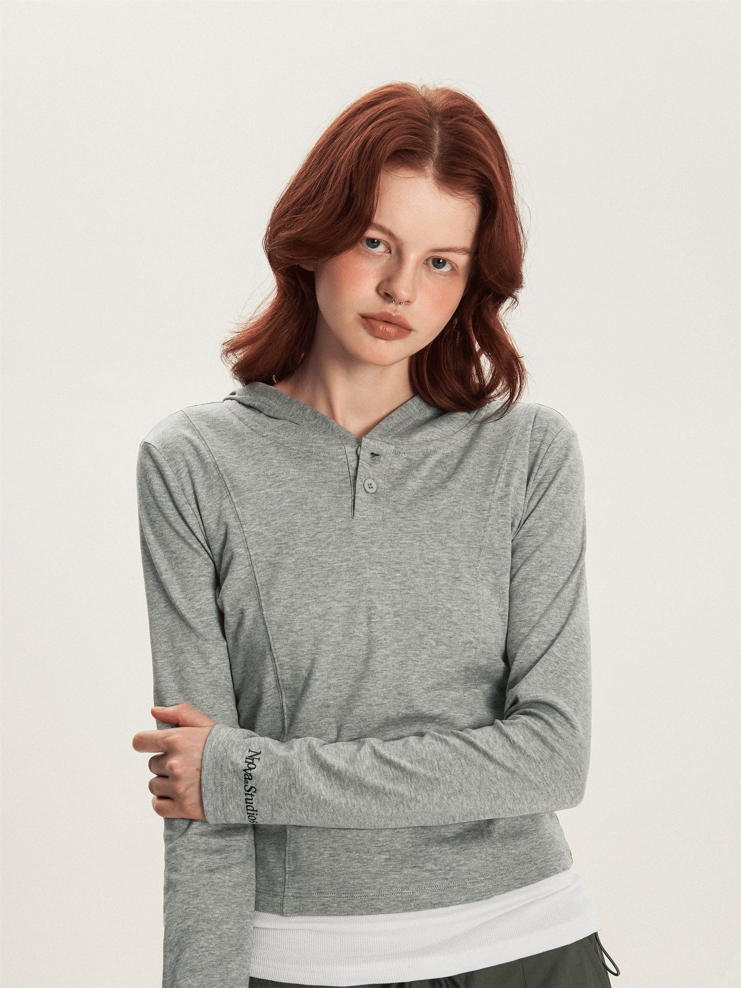 Amerikanischer Retro -Baumwoll -Langarm Sweatshirt Top