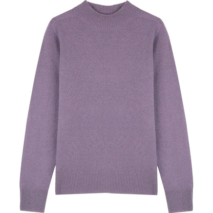 Wool semi-turtleneck tops