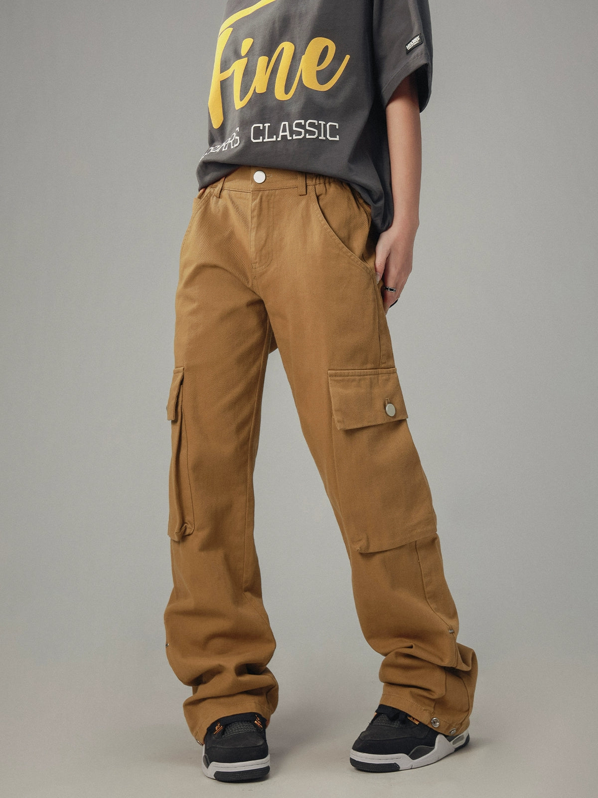 Brown Big Pocket Retro Cargo Pants