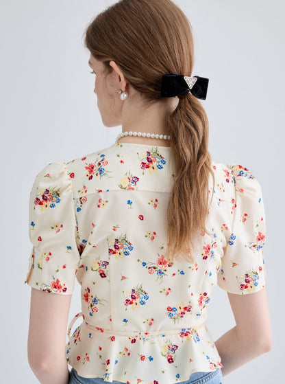 French Floral Slimming Shirt