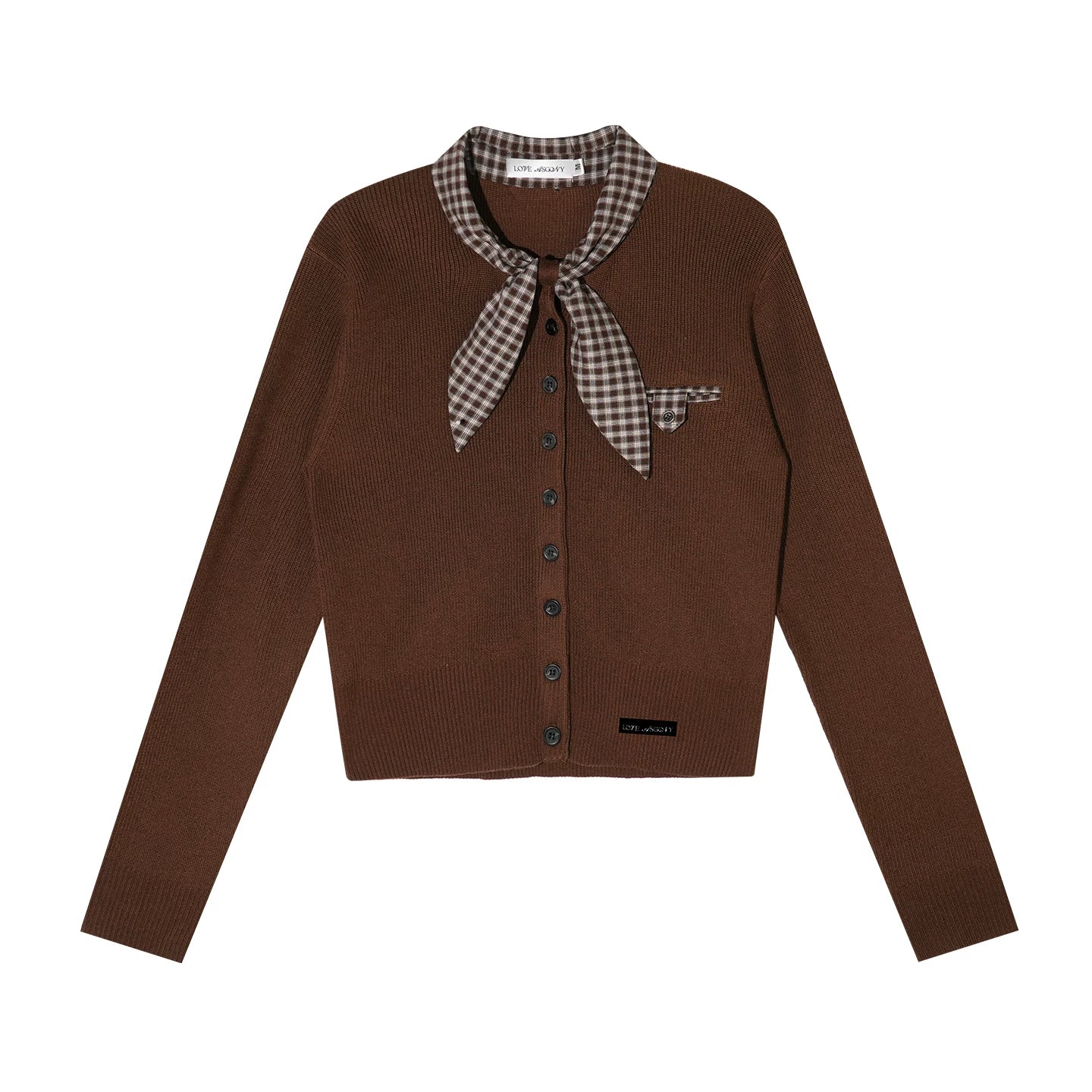 Plaid Melard Knit Top Skirt Set-Up