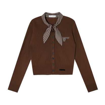 Plaid Melard Knit Top Skirt Set-Up