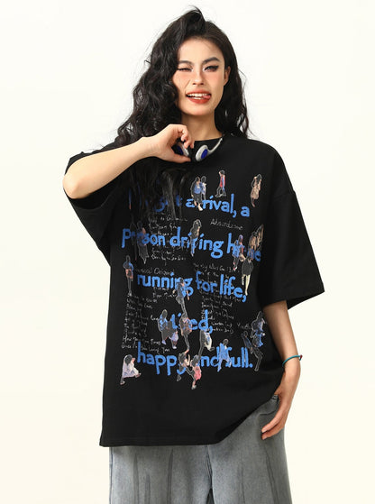 American Retro Life Print T-Shirt